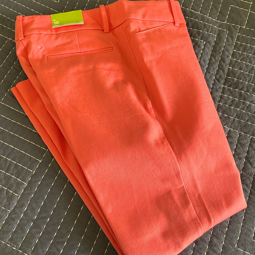 Meronan Modern fit Mid-rise Slim Hip & Thigh Salmon Color Ankle Dress Pants